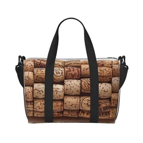 Wine Cork Print Foldable Travel Duffel Bags, Sports Gym Bag Outdoor Weekend Bag Crossbody Bag for Air, Travel Holdall, Fitness, Short Breaks for Women Men — view 2