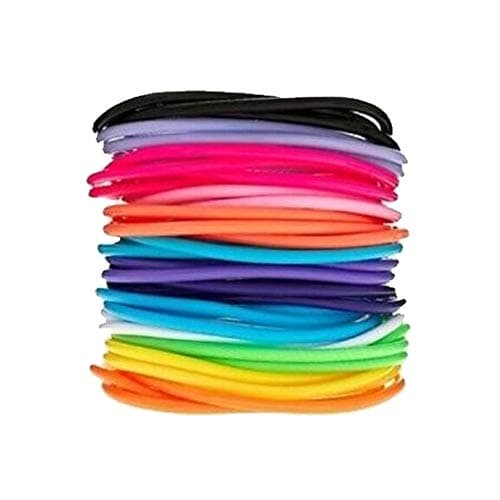 Lizzy | Gummie Bracelets Pack | 12 Neon Rubber Bangles, Turquoise | Lightweight, Stretchy, Comfortable Fit | Party Bag Fillers, 80s Fancy Dress Accessory — view 4