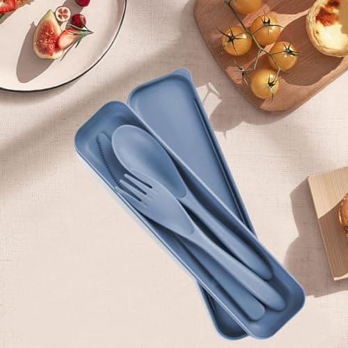 2 Sets Portable Reusable Cutlery Set with Case – Eco-Friendly Travel Utensils for Work, School & Camping – Lightweight, Durable & Dishwasher Safe — view 5