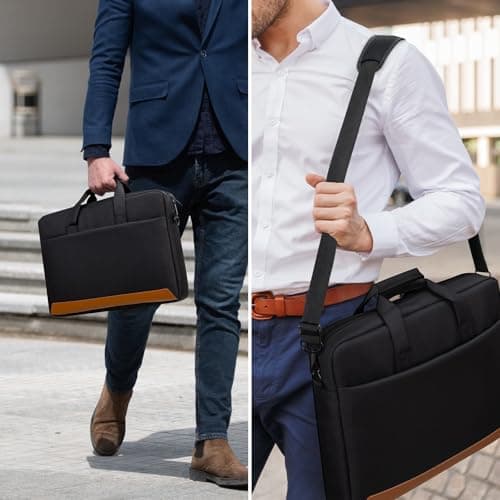 jooeer Laptop Bag Case 15.6 16 Inch, Waterproof Computer Sleeve Messenger Briefcase for Men Women Business Work Travel, Black — view 2