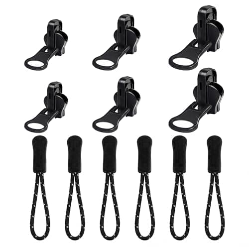 12 Pcs Universal Zipper Repair Kit, Instant Jacket Slider Replacement, Heavy Duty Coat Pulls, Luggage Backpack Fix Tool, Outdoor Gear Fastener