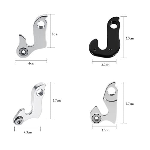 Universal Bike Derailleur Hanger Hook, Aluminium Alloy Rear Gear Mech Adapter, 4 Size Drop Out for Mountain Bikes, 7 Pack — view 4