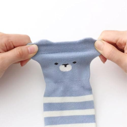 FedMois 5 Pairs Baby Kids Anti-slip Socks Cotton non skid Ankle Socks Animals, Zebra, 1-3 years — view 2
