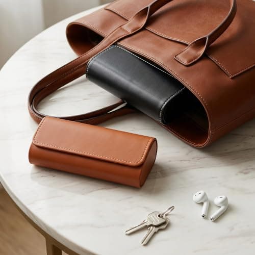Meralo 2 Pack Hard Shell Glasses Case for Women Men — view 5
