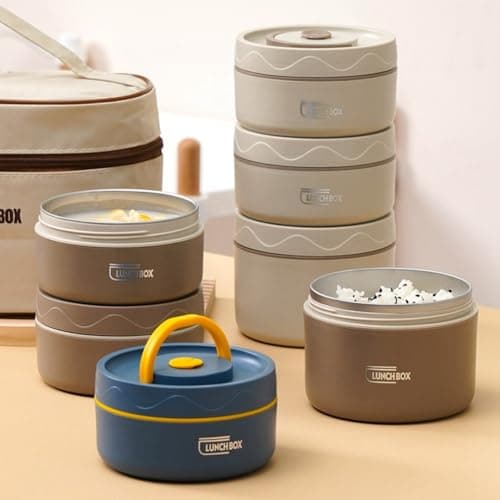 Lrtzizy Stainless Steel Thermal Lunch Container, Portable Bento Box Food Container, 420ml, Modern Design, Unisex, Hand Wash Only — view 4