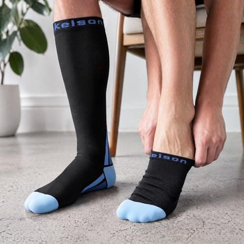 2 Pairs Compression Socks for Women and Men, 20-30 mmHg Flight Socks — view 6