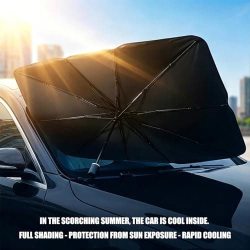 Car Sunshade Umbrella with Upgraded Straps and Oversized Storage Pouches for Travel Use Car Shade Umbrella — view 5