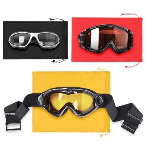 M METERXITY 4-Pack Ski Goggle Bag, 10.6" x 7.1" Soft Microfiber Pouch Bags Protective Storage Bags Case with Drawstring for Snow Goggles/Camera Lenses/Sunglasses [Black] — view 4