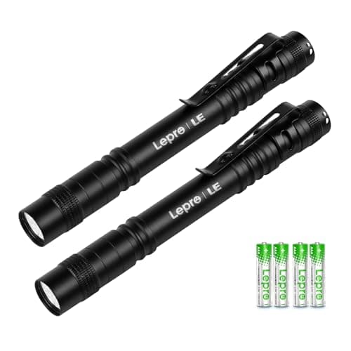 Lepro Small Torch Battery Powered, 2 Pack LED Pen Torches with Clip