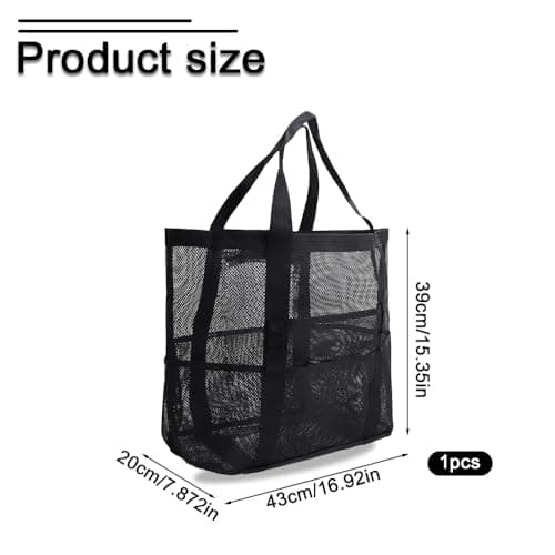 MQWDGJ Large Mesh Beach Bag for Women, Waterproof Sandproof Beach Tote Bag — view 4