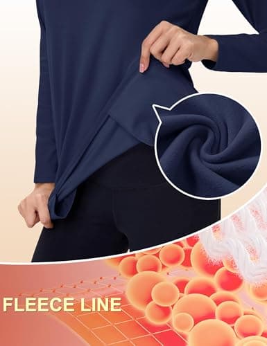 TACVASEN Ladies Thermal Tops Mock Neck Fleece Shirt Soft Compression Shirts — view 4