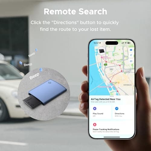 UGREEN FineTrack Slim Wallet Tracker for iOS, Wireless Rechargeable, IP68 — view 6