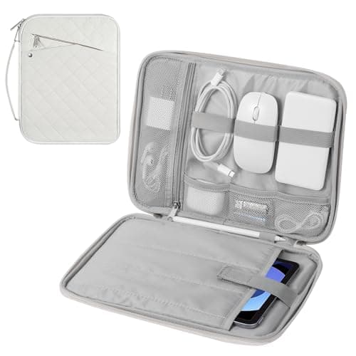 MoKo 9-11 Inch Tablet Sleeve Carrying Case with Handle, Padded Protective Travel Bag for New 11 inch iPad Air M3, iPad A16, i-Pad Pro 11 M5 2025, i-Pad 10./Air 5/4. Gen10.9, Tab S9/S8 11, Cream