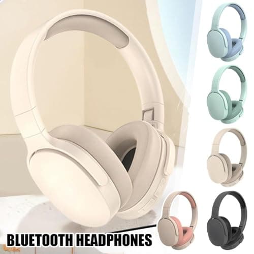 Wireless Headphones, Over Ear Headphones, Foldable Noise Cancelling Headset, Lightweight Comfortable for Travel, Office, Gaming and Music (Orange) — view 2