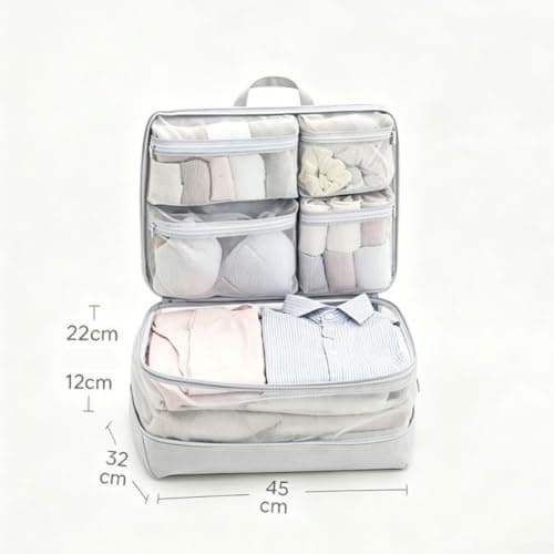 Compressible Travel Bag 17.7in Space Saving Design(Blue) — view 3