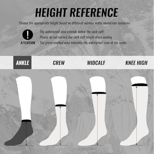 LEAKDRY Waterproof Socks,Breathable,Lightweight,Hiking,Running,Fishing,Unisex (UK, Alpha, S, Regular, Regular, Black/Blue) — view 6