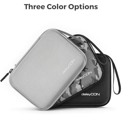 deleyCON Travel Accessories Organiser Bag Felt Small - Hard Case with Dividers - for Electronics, Charger, Power Supply, Cable, Car, Travel Accessories, Hair Clipper, Camera, Tools - Camouflage — view 2