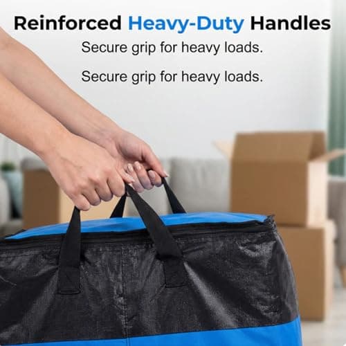 Collapsible Storage & Moving Bag – Heavy-Duty PE, Water-Resistant, Large Capacity Reusable Space Saving Storage Bags Organizer with Handles & Zippered Closure, for Moving Travel (3PCS+Yellow,S+M+L) — view 5