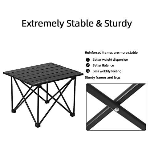 ROCK CLOUD Portable Camping Table Ultralight Aluminum Folding Beach Table Camp for Camping Hiking Backpacking Outdoor Picnic — view 4