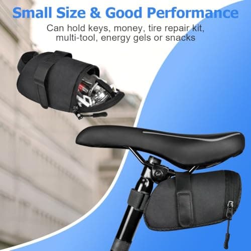 flintronic Bike Saddle Bag, Mini Reflective Cycling Seatpost Bag for Mountain and Road Bikes — view 5