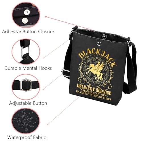 MYSOMY Camp Half Blood Crossbody Bag Percy Fans Reusable Shoulder Bag Jamp Jupiter Sopping Bag Greek Mythology Lovers Gift (BLACKJACK CB) — view 5