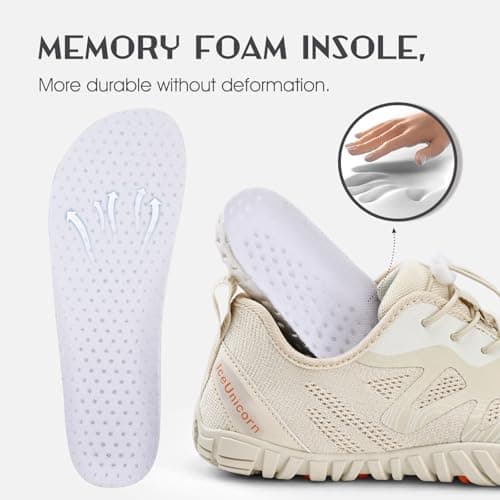 Barefoot Shoes Men Women Water Shoes Wide Lightweight Walking Shoes(New Beige,5UK) — view 5