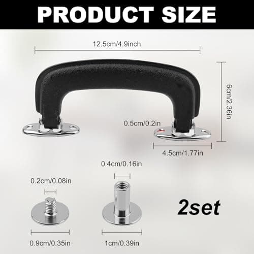 2 Set Guitar Case Handle Luggage Handles Replacement - Carry Luggage Handle for Guitar Suitcase Handle Replacement, Toolbox, Trunk Repair Parts Storage Box Replacement Installation Suitcase Handle — view 2