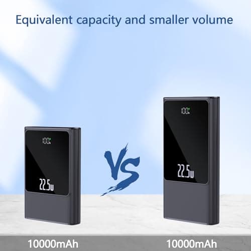 22.5W Super Fast Power Bank 10000mAh USB C Outputs & Inputs Portable phone Charger Mini Battery Pack Compatible with iPhone Samsung Tablet and More(Black) — view 3