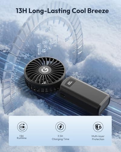 gaiatop Portable Handheld Fan Foldable, USB Rechargeable Small Hand Fan — view 3