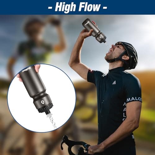 WEMEET Lightweight Cycling Water Bottle 2-Pack, Fits Most Bike Cages, Squeeze Water Bottle for Cycling, Running, Fitness(Black & Green Pink Purple, 1000ml) — view 2