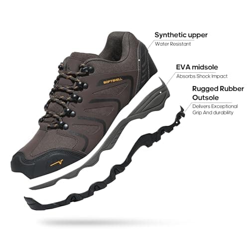 NORTIV 8 Men's 160448-low Brown Black Tan Low Rise Waterproof Hiking Shoes Size 10 US/9 UK — view 5