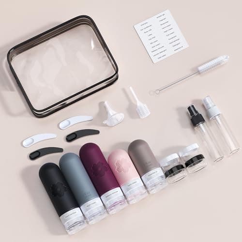 20 Pack Travel Bottles for Toiletries, CAA Approved Silicone Travel Size Toiletries, Travel Essentials Leak Proof Refillable Travel Containers — view 6