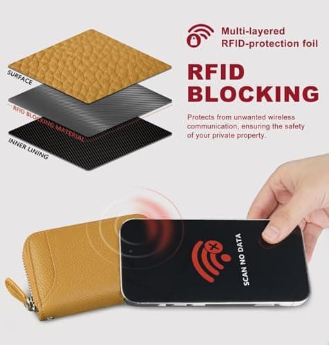 GADIEMKENSD Credit Card Holder RFID Sleeves Wallets Thin Carteras para Mujer Boho Tarjeteros De Mujer Mini Purse for Travel Card Cases & Money Organizers Cash Envelope Wallet for Womens Gift Yellow — view 4