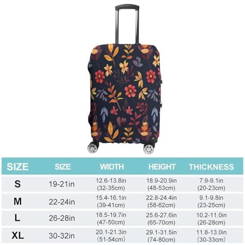 GHBNK Maroon And Yellow Luggage Cover, Maroon And Yellow Design Suitcase Protector, Personalized Stretchable Washable Travel Sleeve for 19-32 Inch Luggage X-Large, White, Medium, Maroon and Yellow — view 2