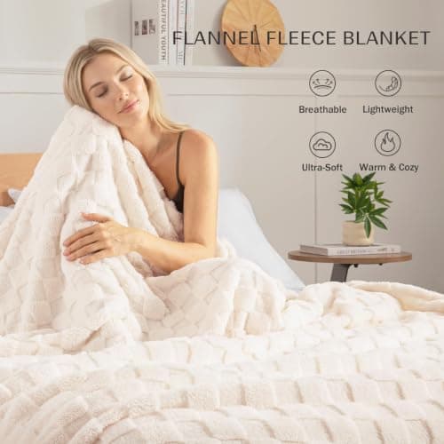 Exclusivo Mezcla Checkered Fleece Queen Size Blanket for Bed, 230x230 CM — view 3