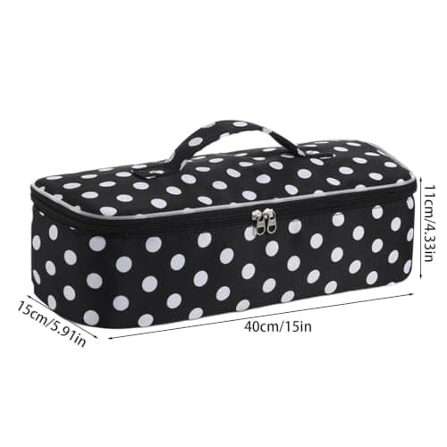 Quilted Hair Tool Bag - Styling Tool Travel Bag Blow Dryer On — view 2