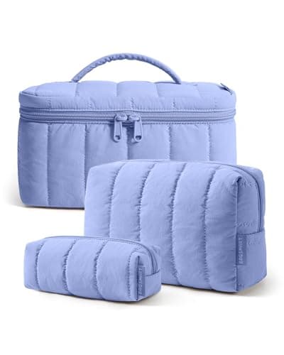 BAGSMART Travel Women's Makeup Bag, 3Pcs Cosmetics & Toiletries Organiser