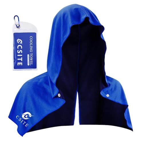 CSITE 1 Pack Cooling Hoodie Towels, Instant Cooling Towels for Neck and Face, UPF 50 Sun Protection, Ice Towel for Hot Weather, Head Towel for Sports, Camping, Cycling & More Activities