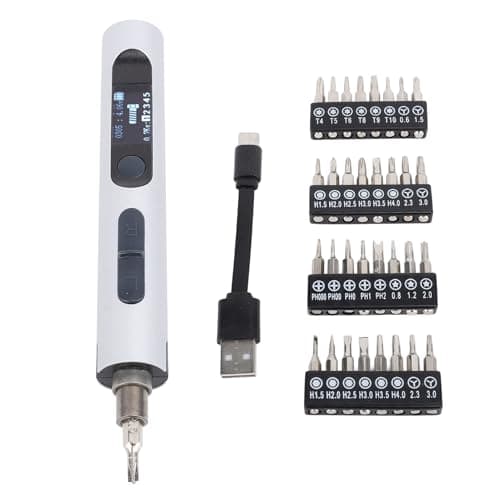 BAOFUYA Precision Screwdriver Mini Electric Screwdriver Mini Cordless Screwdriver Rechargeable Screwdriver Repair Tool Kit for Phone Camera Laptop (Silver)