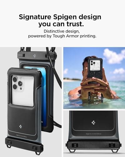 Spigen [2 PACK Floating 7" Waterproof Phone Case Pouch Bag Matte Black — view 4
