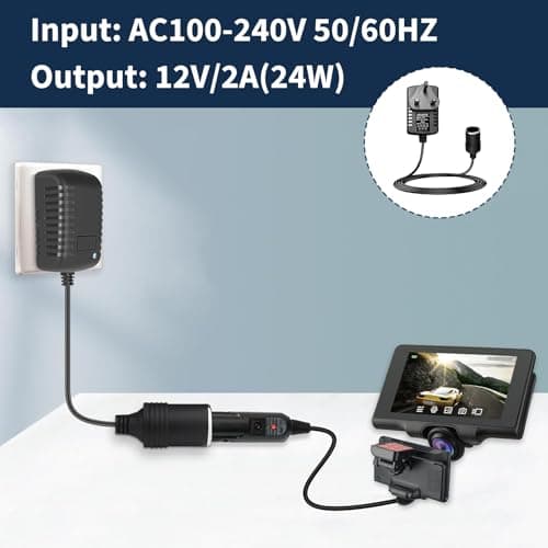 Car Power Inverter, 240v to 12v Adapter DC Car Converter Plug, Cigarette Lighter Adapter to UK Plug, AC to DC Voltage Converter, 2A Power Adapter for Car Appliances, Cigarette Lighter Socket, Black — view 6