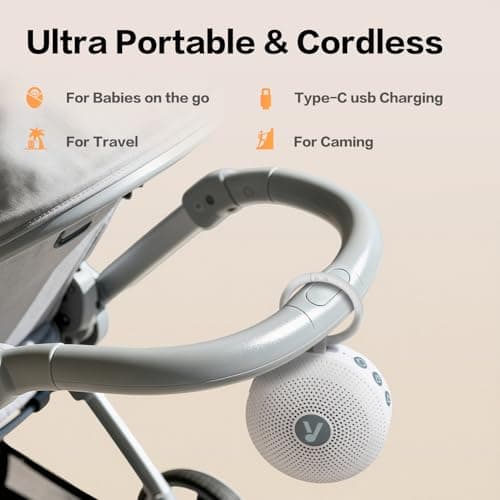 White Noise Machine for Baby Adult, Portable Sound Machine with 21 Natural Soothing Sound, Memory Function, Powerful Battery & 32 Levels of Volume, Sleep Aid Sound Machine for Sleeping Nursery Travel — view 6