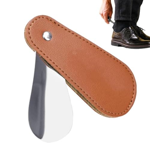 Small Shoe Horn, Shoehorn | Pocket Shoe Horn with PU Leather Cover - Shoe Helper Tool for Travel E, Boots Shoe Spoons for Men, Women and Children, The Design of the Shoe Horn Based on — view 6