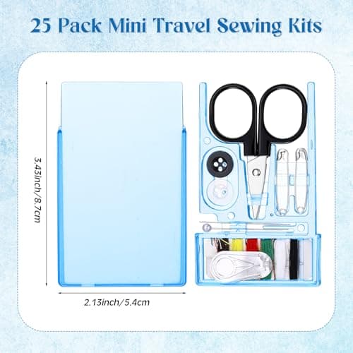 Knitgrip 25-Pack Mini Travel Sewing Kit - Portable, Foldable, Adult Sewing Repair Kit with Scissors, Buttons, Pins, Needles, Threads — view 2