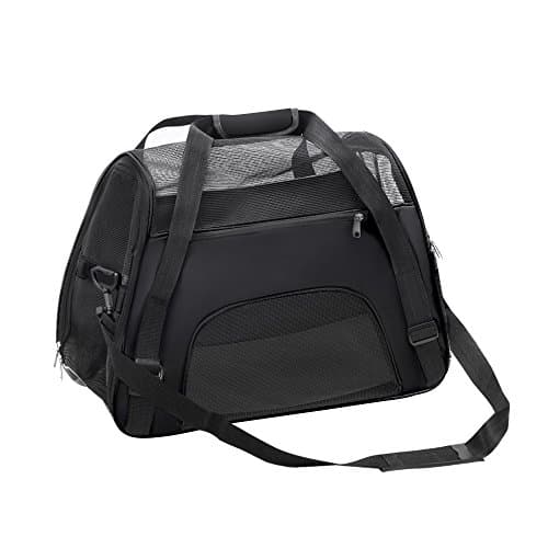 DONYER POWER Soft Sided Pet Carrier for Cats Comfort Airline Approved Under Seat Travel Tote Bag, Travel Bag for Small Animals with Mesh Top and Sides, BLACK — view 2
