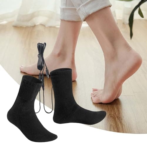 USB Electric Heated Socks, 5V Heated Foot Warmers, Winter Electric Foot Warmer Socks, for Outdoor Riding Camping Hiking Motorcycle Skiing — view 4