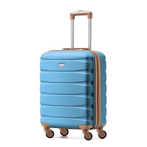 Flight Knight 55x40x20 Ryanair Priority Cabin Suitcase, Also for EasyJet, Jet2, Lightweight,ABS Hard Shell, Durable 4-Wheel Cabin Case, Carry-On Size 10kg Hand Luggage, Travel Bag- 55 x 40 x 20