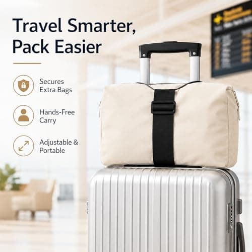 4 Pcs Suitcase Straps, Adjustable Luggage Straps for Secure & Organized Packing, Multi-Use Travel Strap with Quick-Release Buckle, Fits Most Suitcases and Luggage — view 5