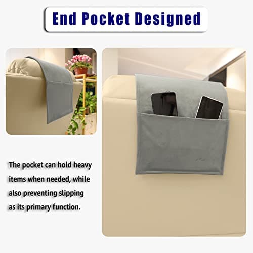 AmazeCov Non-Slip Head Pillow for Recliners - Neck Support Cushion with Velvet Cover for Pain Relief at Home, Office and Travel (Light Gray) — view 6