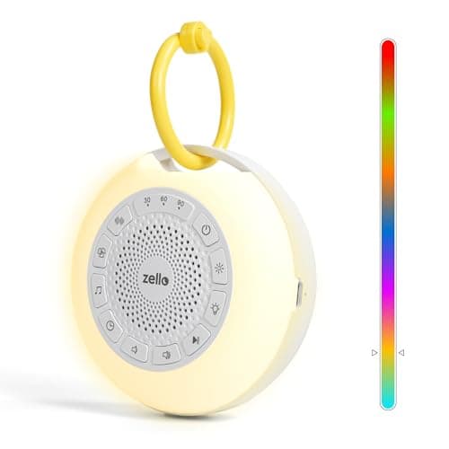 Zello Portable Pro Max White Noise Machine Baby Sleep Aid – 55+ Hour Battery, 30 Advanced Sounds, Coloured Night Light, Smart Memory & Timer, Rechargeable for Travel & Home
